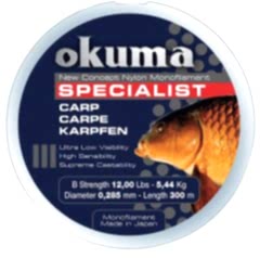 Okuma Carp 300 mt 12,00 lb 5,45 kg 0,28 mm Camou Misina